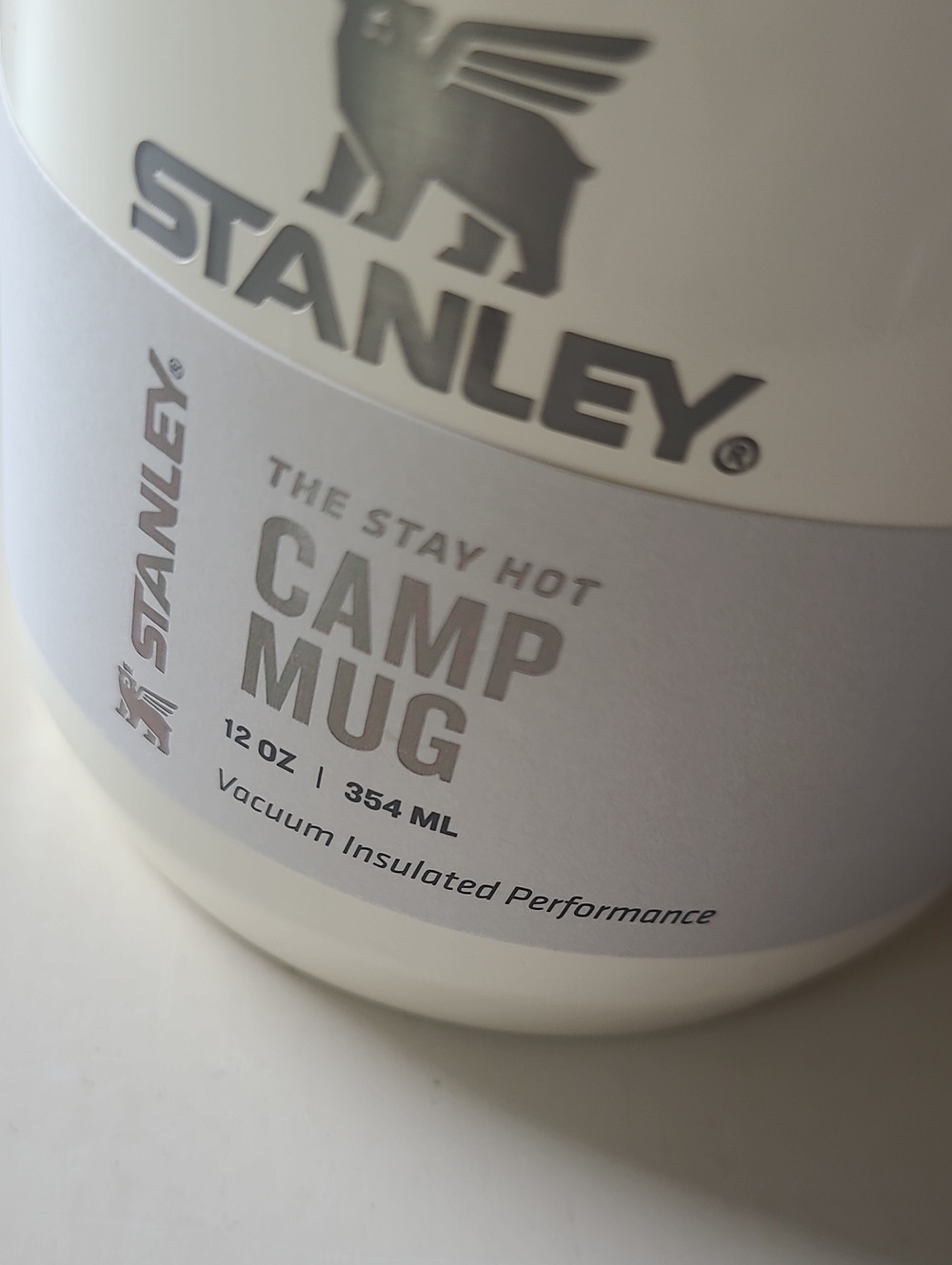 Stanley White and Silver Camp Mug with Handle - Picture 2 of 5